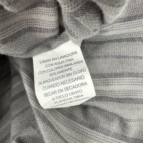 John Henry Mens Gray Striped Button-Up Long Sleeve Cotton/Poly Blend Shirt L - Picture 8 of 9